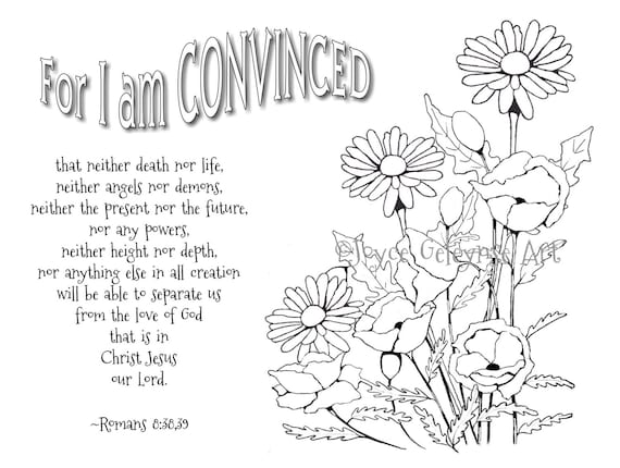 Coloring For Adults Poppies Bible Verse Daisies Hand Drawn