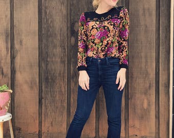 Vintage Bohemian Floral Blouse