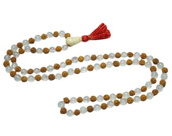 Shiva Shakti Spiritual Mala Beads Balance Energy Rudraksha Crystal Quartz Happiness Necklaces