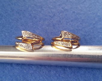 Vintage Esposito Espo Faux Diamond Gold Plated Ring Enhancer, Ring Guard Wrap, 18KT HGE, size 7 or size 7.75