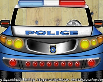 Police Car Photo Prop File, Car Prop, Police Photo Booth, Wedding Prop, Police Themed Party, Police Party DIY Instant Download PRINTABLE
