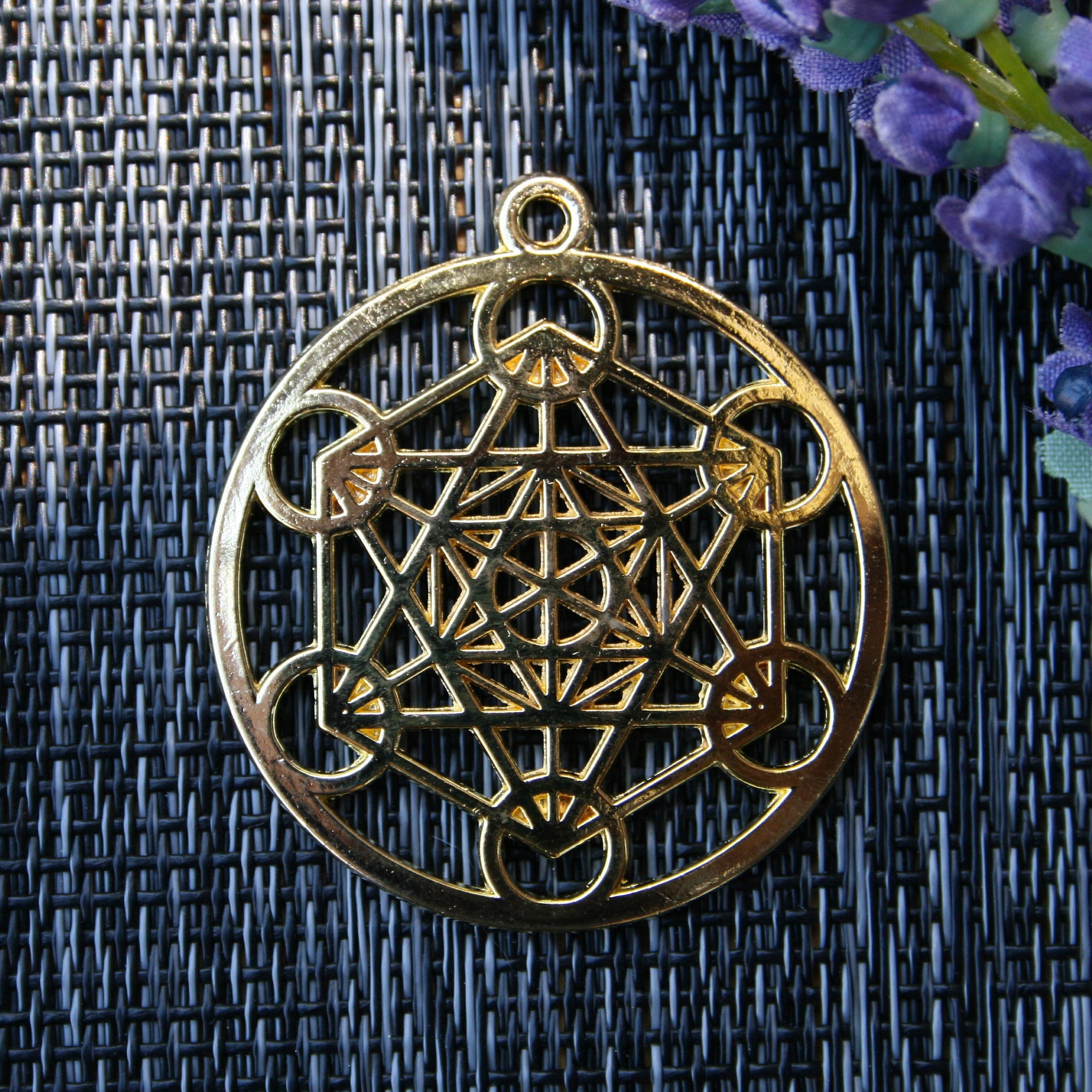 Metatrons Cube Necklace Metatrons Cube PendantGold Sacred