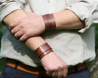 Leather wrist cuff for working men