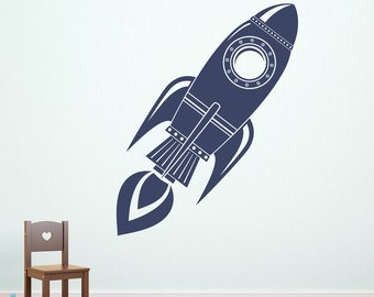 Rocket Wall Decal - Rocket Ship Decor - Boy Bedroom Decal - Space Wall Sticker