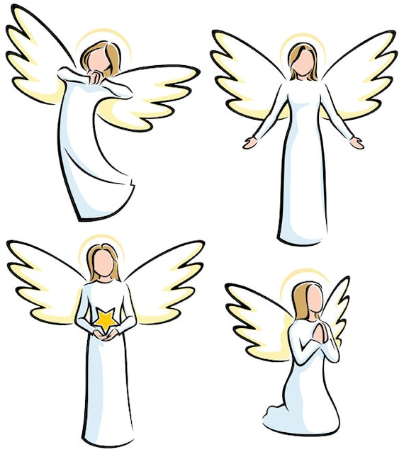 Download Angels Vector Cartoon Clipart Illustration. angel stylized
