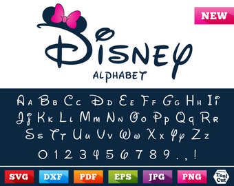 Disney Svg Disney Monogram Font Svg Walt Disney Letters Svg Download Disney Alphabet Svg Mickey & Minnie Svg Silhouette Dxf Cricut Download