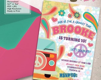 Hippie Party Invitations Free 9