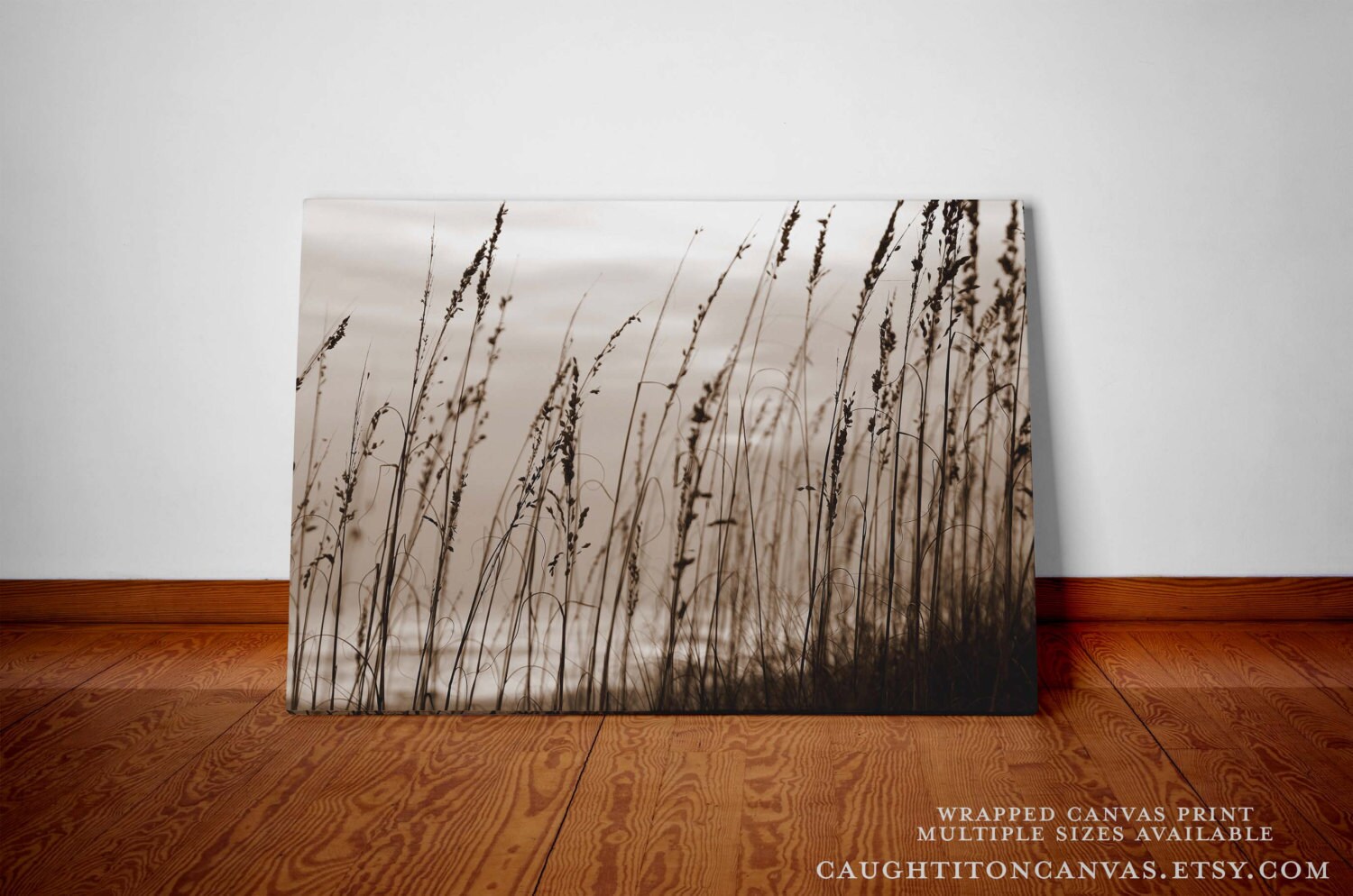 Sepia tone canvas prints beach original photography rustic