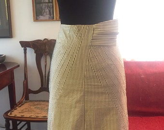 Vintage Pencil Skirt 1980s Striped