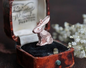 Rose gold rabbit necklace - Rabbit pendant - bunny necklace - woodland jewellery