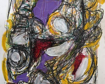 Containing madness 2. 24x18 - Acrylic and pencil on paper.