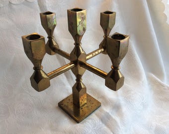 Vintage Brass Candelabra, Metallslojden Gusum