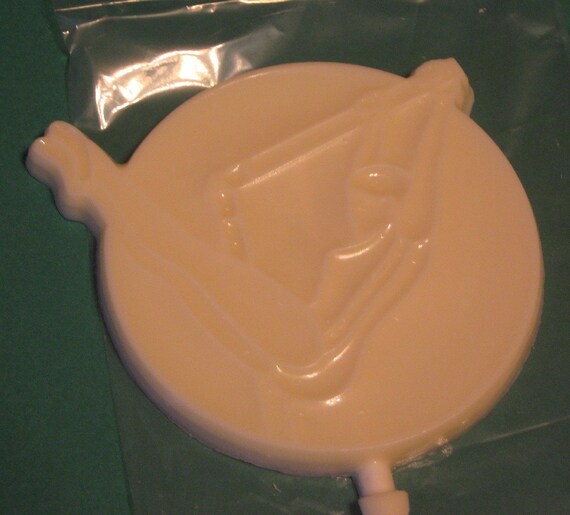 One dozen extra large female gymnast on bar lollipop sucker party favors