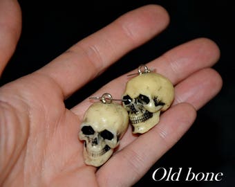 Skull gifts - Gothic jewelry - SKULL jewelry - Human skull - Skull earring