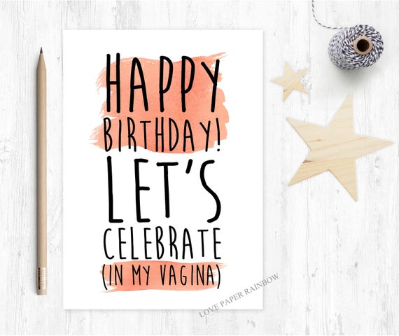 rude boyfriend birthday card, naughty boyfriend birthday card, rude husband birthday card, rude birthday card, vagina birthday card