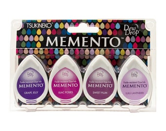 Purple Ink Pad Set, Memento Dew Drops, Rubber Stamp Inks, Stencil Inkpads