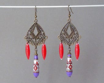 Bohemian Earrings, Ethnic Earrings, Boho Earrings, Hippie Earrings, Handmade Jewelry, Womens Gift, Beaded Earrings