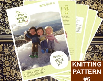 Tree Change Dolls® Knitting Pattern #6, Winter Suit, by Sonia and Silvia Singh