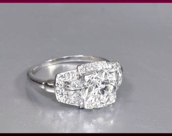 Antique Engagement Ring Art Deco Engagement Ring Art Deco Ring Alternative Engagement Ring Statement Ring Platinum Ring Unique Ring for Her