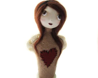 Angel Cloth Art Doll - Primitive Angel - Folk Art Angel - Made to order
