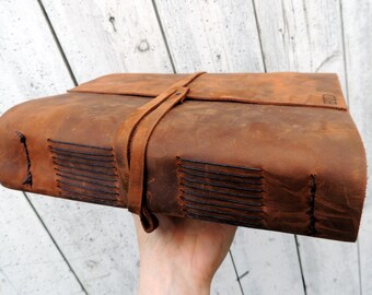 Personalized Leather Journal / Large Leather Journal Notebook Gift for Him Leather Writing Journal