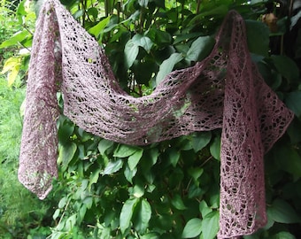 Linen Hand Knitted Lace Scarf
