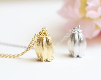Lily of the valley necklace, Flower necklace, Bridesmaid necklace, Tulip necklace, Wedding necklace, Bridesmaid jewelry, Bridesmaid gift