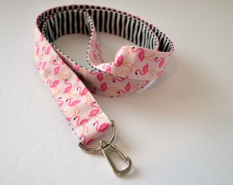 Flamingo Lanyard, Fabric Lanyards, Keychains, Teacher Gifts, Co Worker Gifts, Doctors, Nurses, Pink Flamingos, Teens, Lanyards