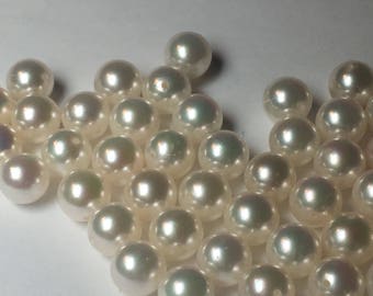 Full drilled grade AA cultured pearls 6.5mm 55pc