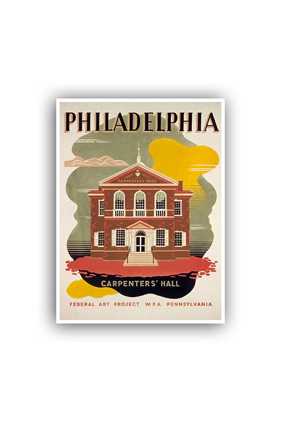 Philadelphia Art Print Travel Poster Retro Home Decor XR1000 Philadelphia Art Print Travel Poster Retro Home Decor XR1000