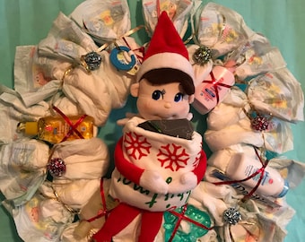 Elf on shelf Christmas Wreath