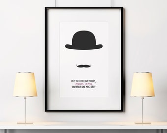Hercule Poirot quote, Agatha Christie quote, Poirot poster, Poirot print, INSTANT DOWNLOAD