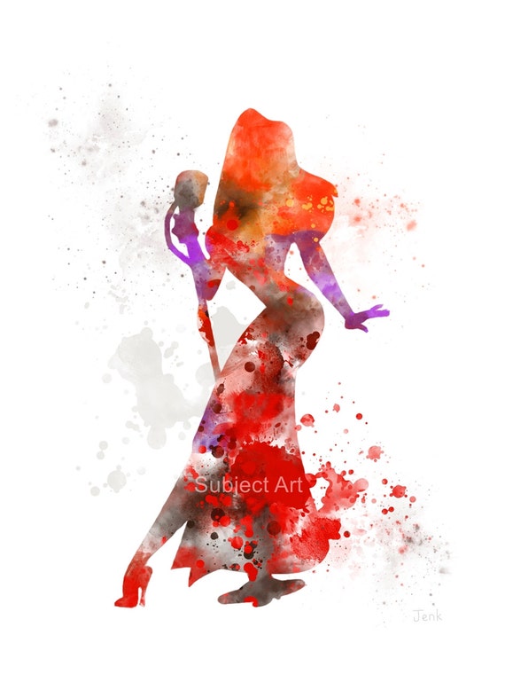 Jessica Rabbit inspired ART PRINT illustration Movie Who