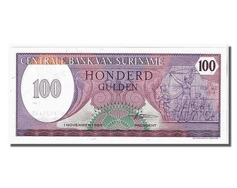 suriname 100 gulden 1985 km #128b 1985-11-01 unc(65-70) 0621121455
