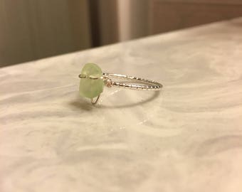 Small Seafoam Green Beach Glass Ring