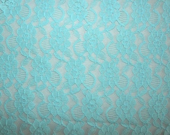 Fabric -Non- stretch lace - mint
