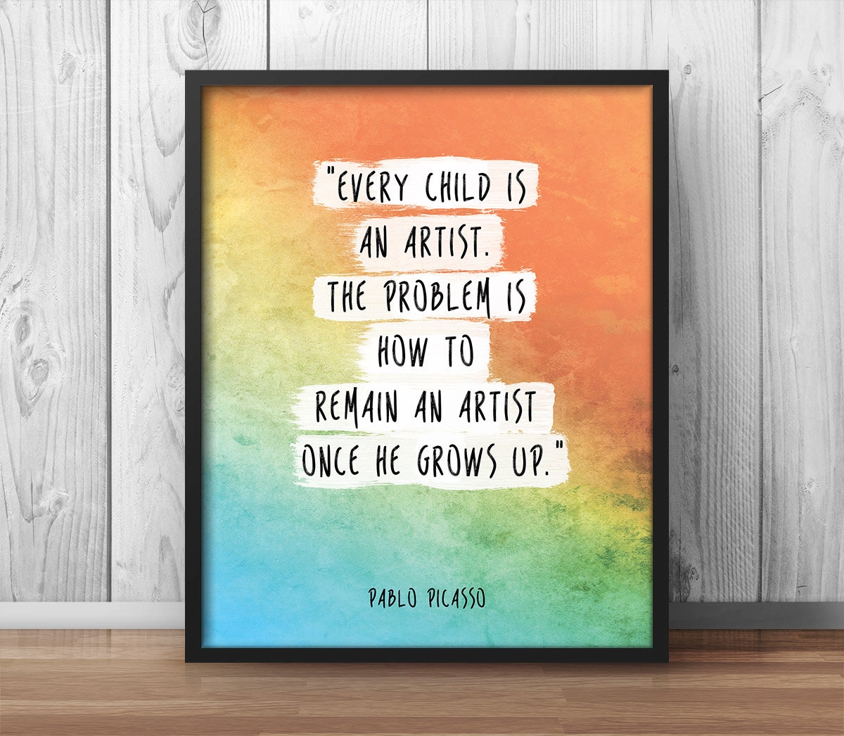 Pablo Picasso Zitat Poster Jedes Kind Ist Ein Sprüche Kunst Kreativität