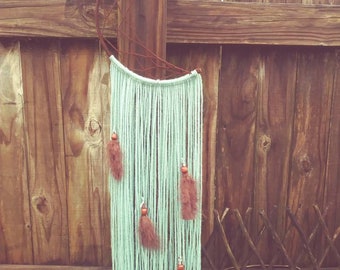 Brown and Turquoise Crescent Moon Dream catcher