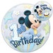 Baby Mickey Mouse 22 inches Bubble Balloon ready to ship to celebrate your child's First Birthday, to decorate parties, centerpieces.