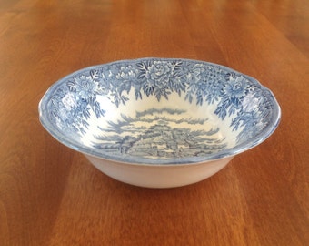 Salem China Co ENGLISH VILLAGE Cereal Bowl - Blue and White Transferware