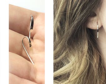 Silver Sterling/9ct Rose Gold Minimalist Earrings • Handmade Jewellery • Gift for her • Stackable Earrings • Birthday Gift