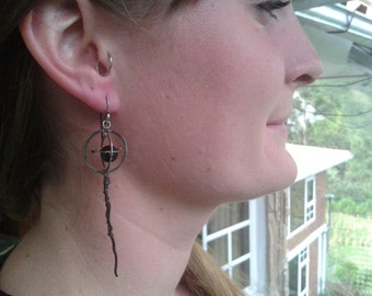 earrings onyx satellite