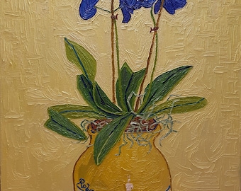 Vase with Blue Orchids