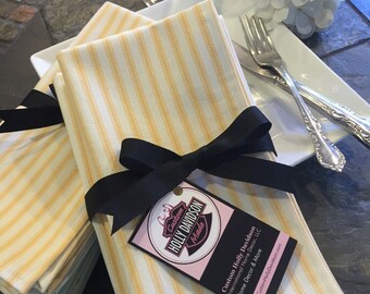 Ticking Stripe Napkins Set of 4 - Dinner size 18 inch square