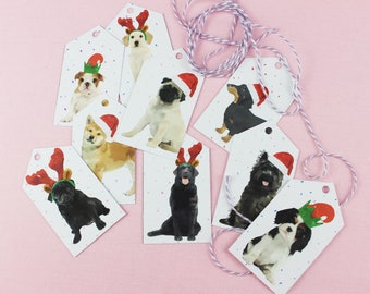 Dog Xmas Gift Tags / Christmas Gift Tags / Dog Gift tags / Gift Tag / Dog lover / Holiday gift tags / Gift wrap / Present Tags / Shiba inu.