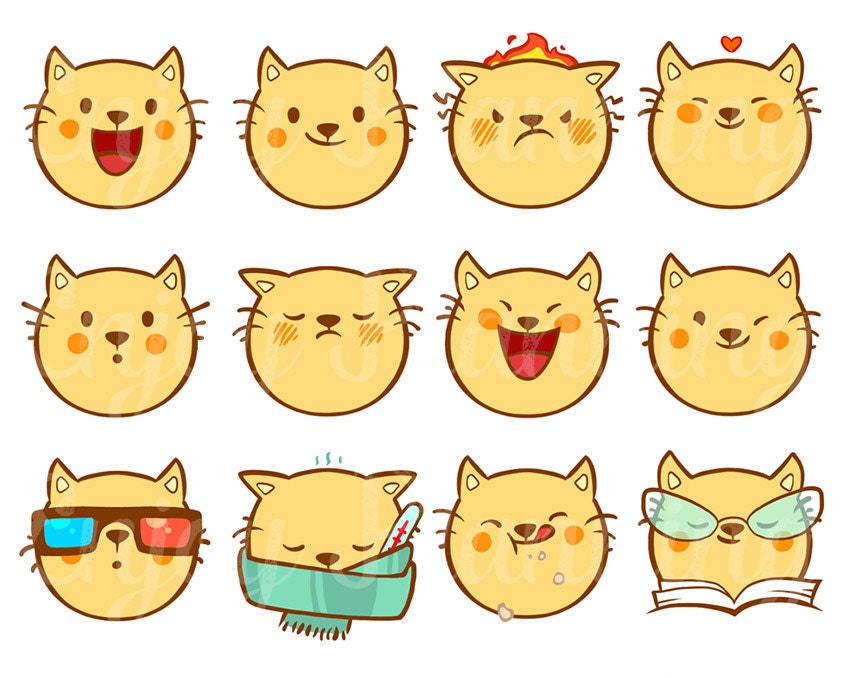 Printable Cute Cats Kawaii Stickers Cats Kawaii planner