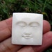 Hand Carved face with closed eyes Cabochon, Not drilled, buffalo bone carving S5740