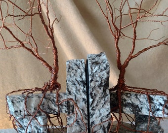 Book Ends: Copper on Black & White Granite