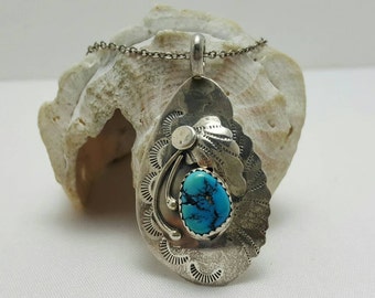 Turquoise And Sterling Pendant