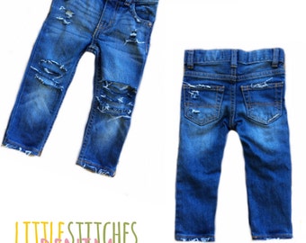 stitched jeans etsy